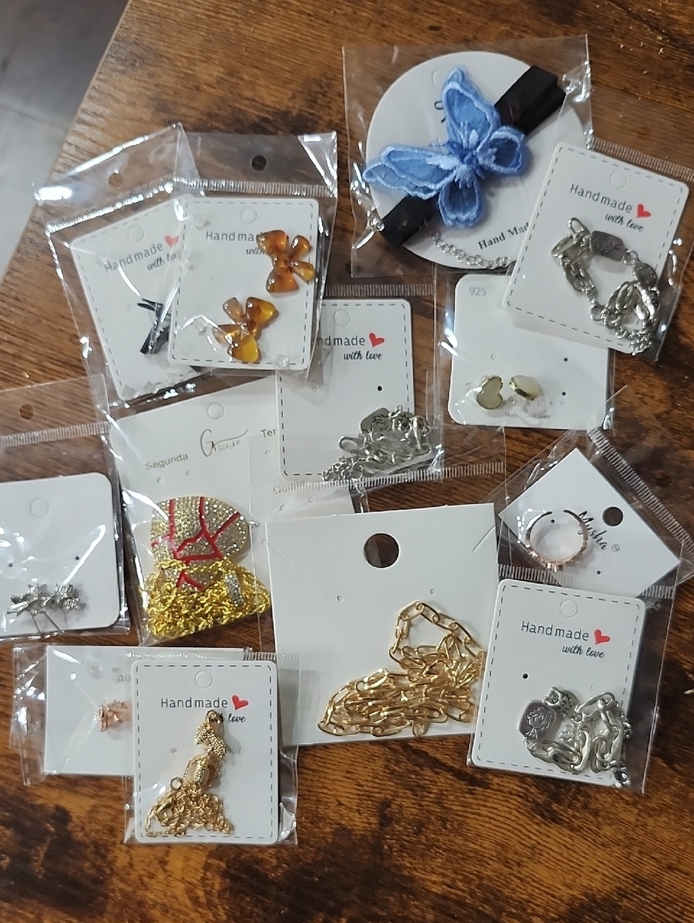 Assorted "Handmade With Love" Jewelry Bundle 13 Unopened Items.